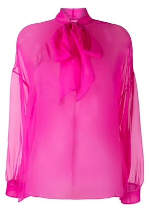 Valentino Garavani tie-fastening sheer blouse - Pink