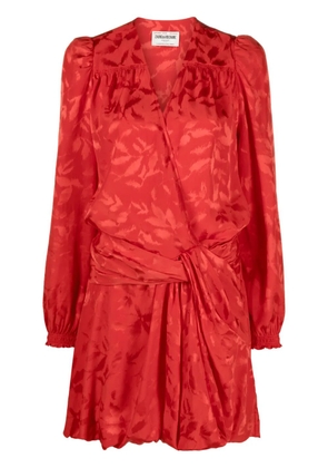 Zadig&Voltaire floral-jacquard wrap minidress - Red