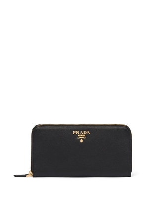 Prada large logo plaque wallet - Black