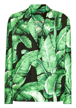 Dolce & Gabbana leaf-print silk shirt - Green