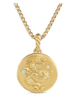 David Yurman 18kt yellow gold Dragon diamond pendant (28mm)
