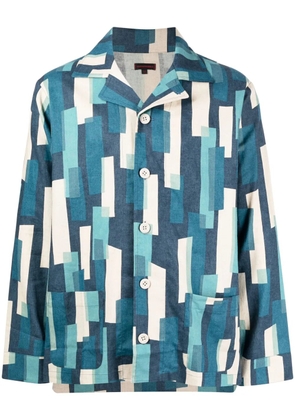 CLOT geometric-print button-up shirt - Blue