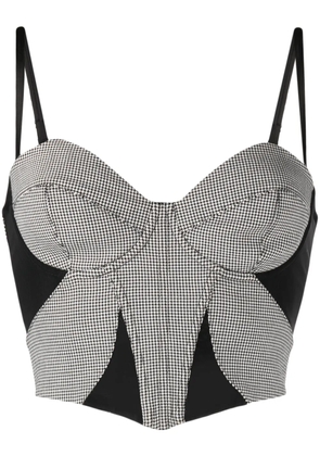 Fleur Du Mal houndstooth-pattern bustier - Black
