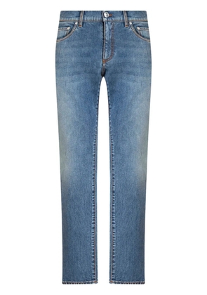 ETRO logo-embroidered straight-leg jeans - Blue