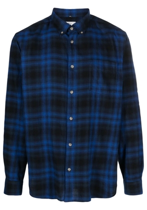 Woolrich plaid-check long-sleeve cotton shirt - Blue