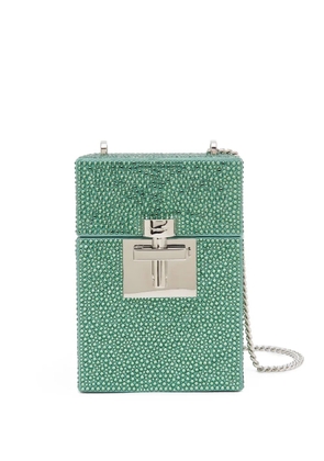 Oscar de la Renta Alibi crystal-embellished bucket bag - Green