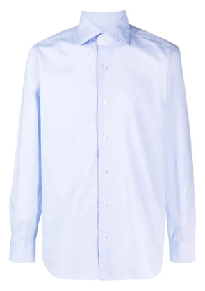 Barba spread-collar cotton shirt - Blue