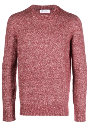 Brunello Cucinelli mélange-effect crew-neck jumper - Red