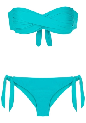 Amir Slama twisted-bandeau bikini - Blue