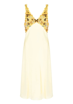 Mary Katrantzou beaded stretch-silk slip dress - Yellow