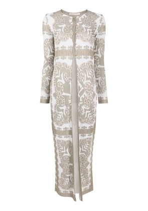 Valentino Garavani geometric-print metallic-finish cape