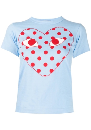 Comme Des Garçons Play logo print T-shirt - Blue