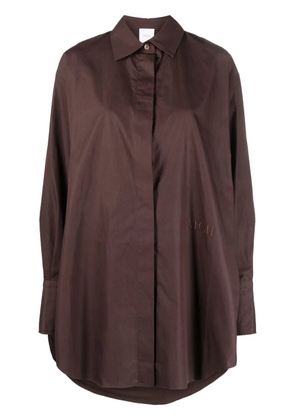 Patou long-sleeve shirt dress - Brown