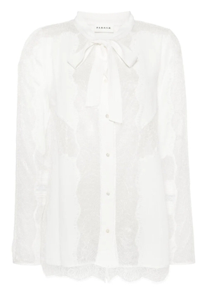 P.A.R.O.S.H. semi-sheer lace shirt - White