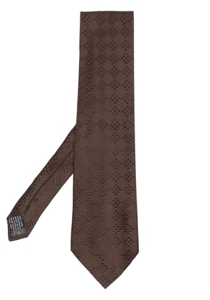 Versace Pre-Owned 1980s geometric-print silk tie - Brown