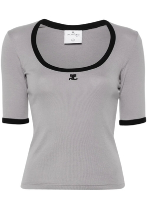 Courrèges Holistic Contrast cotton T-shirt - Grey