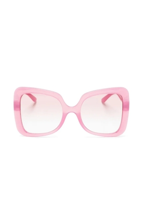 Dolce & Gabbana Eyewear logo-plaque oversize-frame sunglasses - Pink