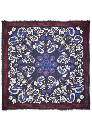 La DoubleJ Forest bandana-print scarf - Blue