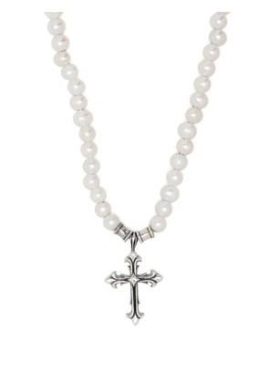 Emanuele Bicocchi cross pendant pearl necklace - White