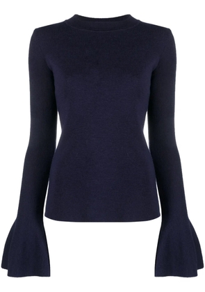 DESTREE Joan flared-cuff knitted jumper - Blue