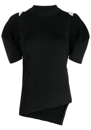sacai asymmetric-hem knit top - Black