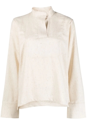 DESTREE Paavo button-placket shirt - Neutrals