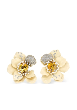 Anabela Chan 18kt yellow gold vermeil Bloom sapphire and diamond earrings - Neutrals