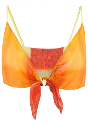 Amir Slama tie-fastening cropped top - Orange