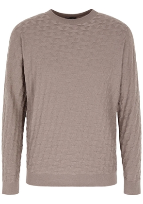 Giorgio Armani crew-neck geometric jumper - Neutrals