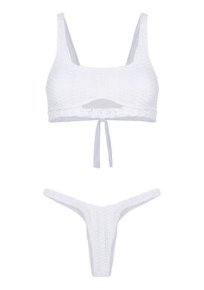 Amir Slama woven-design cut-out bikini - White