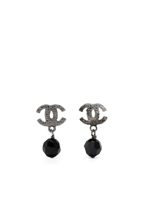 CHANEL Pre-Owned CC bead drop earrings - Black