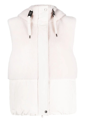 Brunello Cucinelli faux-fur hooded gilet - Neutrals