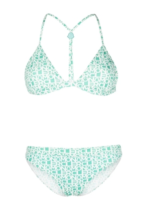 Moncler logo-print bikini - Green