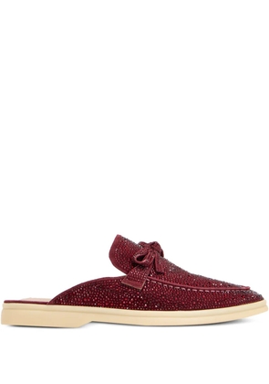 NICOLI Jezelinda bow-detail embellished loafers - Red