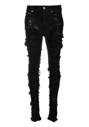 Rick Owens DRKSHDW Detroit high-rise ripped skinny jeans - Black