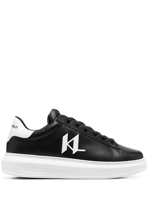Karl Lagerfeld logo-appliqué leather sneakers - Black