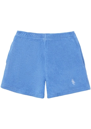 Sporty & Rich embroidered-logo terry shorts - Blue