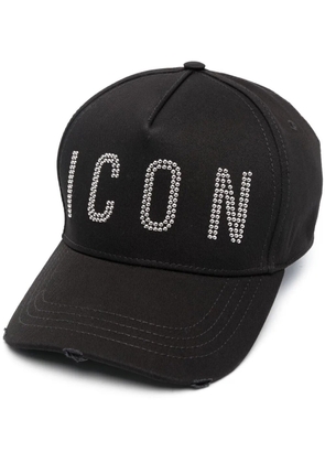 DSQUARED2 studded-logo cotton baseball cap - Black