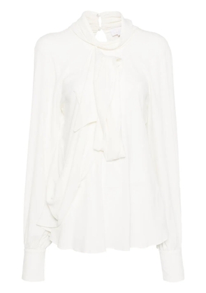 Genny crepe de chine blouse - White