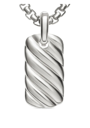 David Yurman sterling silver Petite Sculpted Cable tag (24mm)