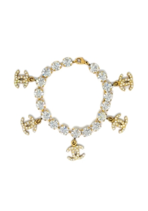CHANEL Pre-Owned 1996 CC rhinestone-embellished bracelet - Gold