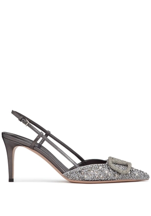 Valentino Garavani 80mm VLogo Signature slingback pumps - Grey
