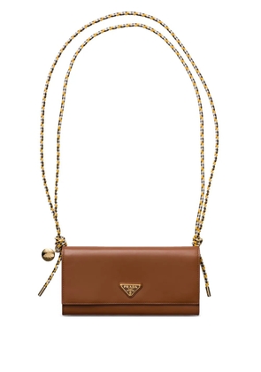 Prada leather wallet-on-chain - Brown