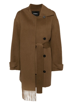 Goen.J doubled-faced muffler coat - Brown