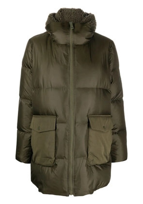 Yves Salomon shearling-hood down jacket - Green