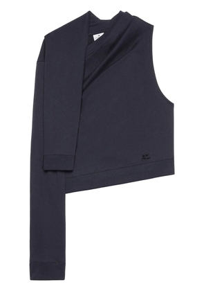 Courrèges asymmetric off-shoulder sweatshirt - Black