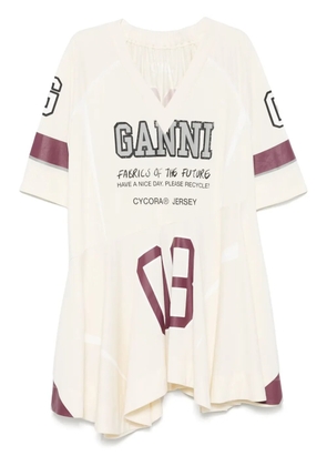 GANNI Future mesh mini dress - Neutrals