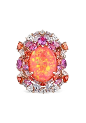 Anabela Chan 18k yellow gold vermeil Coral Opal Ocean gemstone rings - Orange