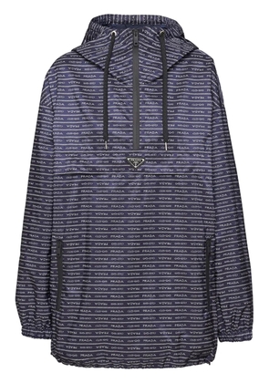 Prada triangle-logo printed raincoat - Blue