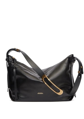 ISABEL MARANT Leyden logo-stamp leather shoulder bag - Black